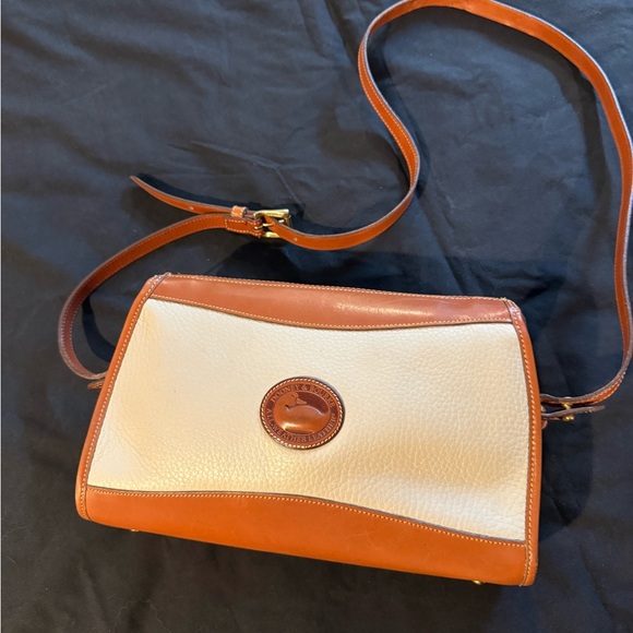 Dooney & Bourke Handbags - Dooney & Bourke Cream and Tan Pebbled Leather Crossbody
